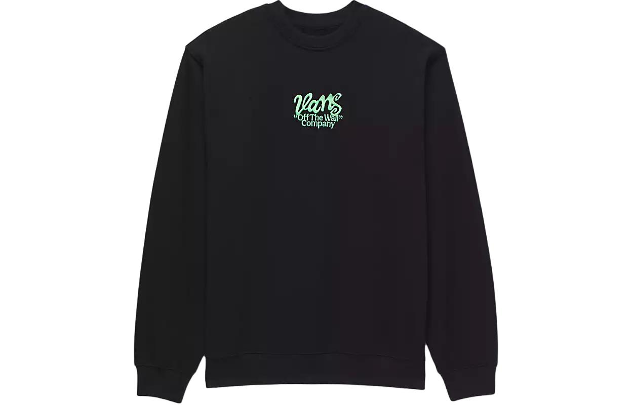 Vans Spray Type Loose Crewneck Sweatshirt Black Casual Pullover VN000GE5BLK