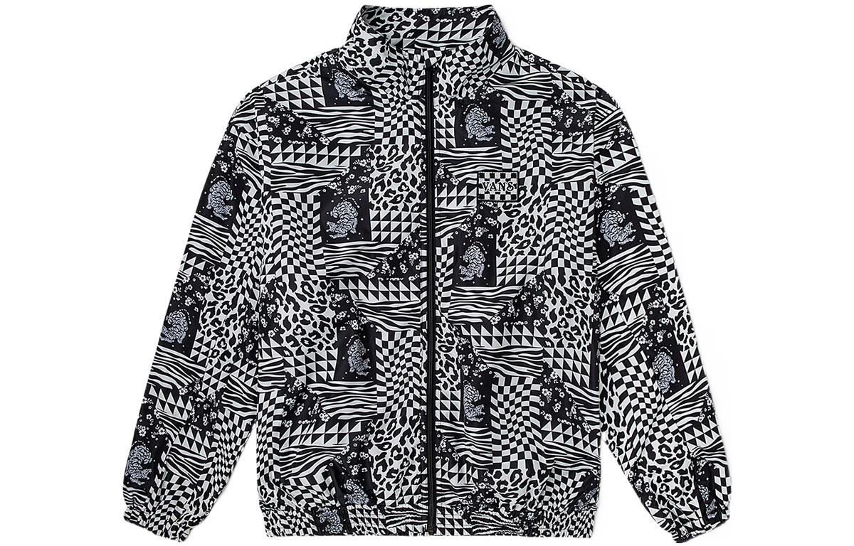 Vans SS22 Checkerboard Tiger Print Full-Zip Jacket Unisex - Black VN0A5H9T7TO