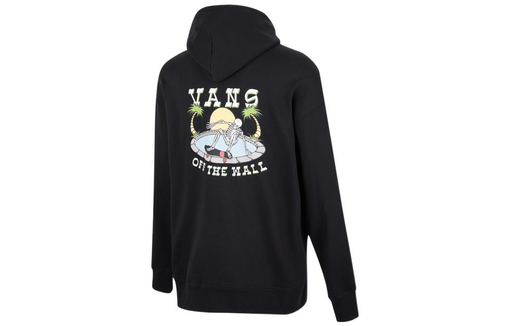 Vans SS22 Logo Hoodie Black College Style Pullover Sweatshirt VN0A5H94BLK