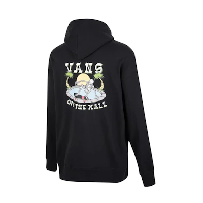 Vans SS22 Logo Hoodie Black College Style Pullover Sweatshirt VN0A5H94BLK