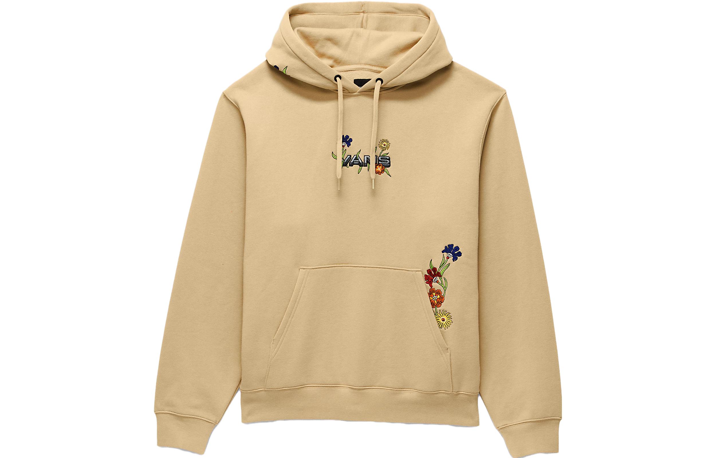 Vans SS23 Floral Embroidery Pullover Hoodie Unisex Khaki VN0008J6YUU