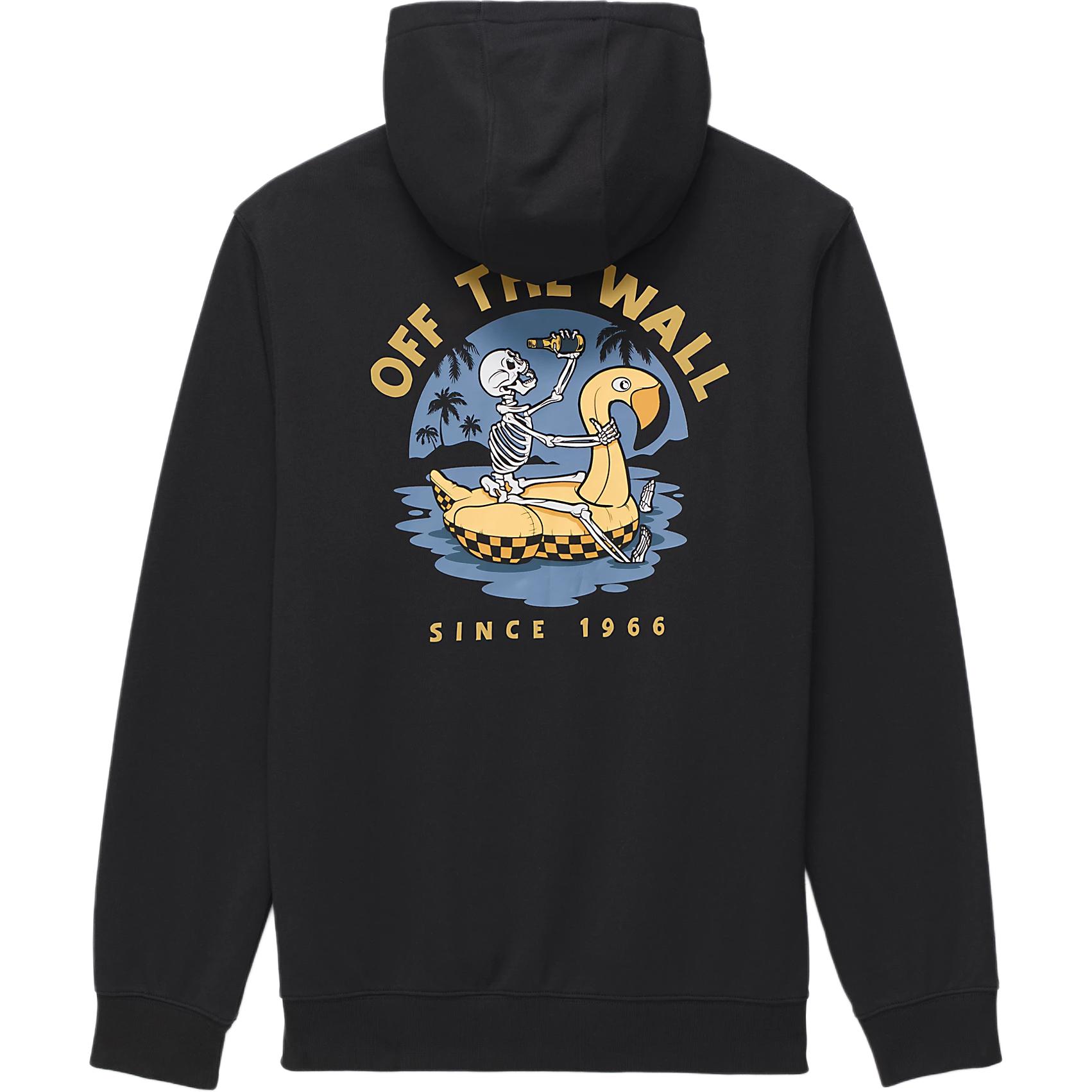 Vans Stay Cool Pullover Hoodie Black - Cartoon Letter Print Sweatshirt VN000GEABLK
