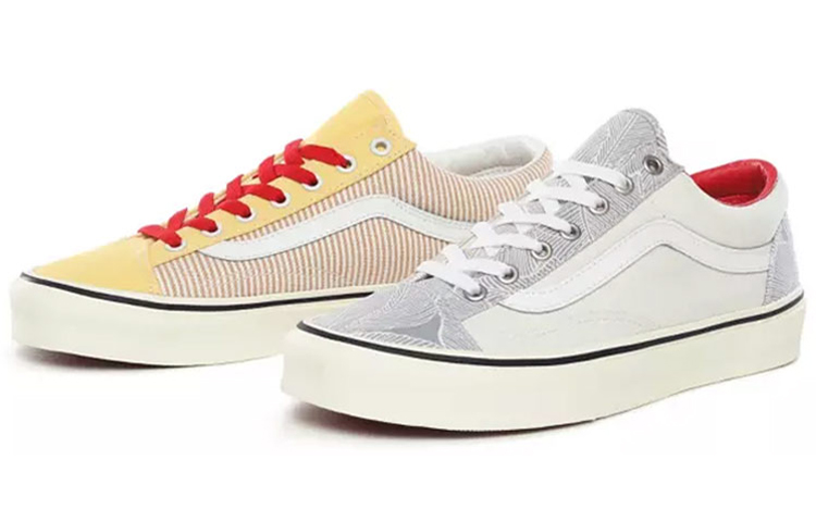 Lookbook Vans Mismatch Style 36 Mix and Match Stripes Floral 'White Yellow' VN0A3DZ3WS7