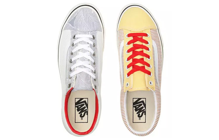 Shop Vans Mismatch Style 36 Mix and Match Stripes Floral 'White Yellow' VN0A3DZ3WS7