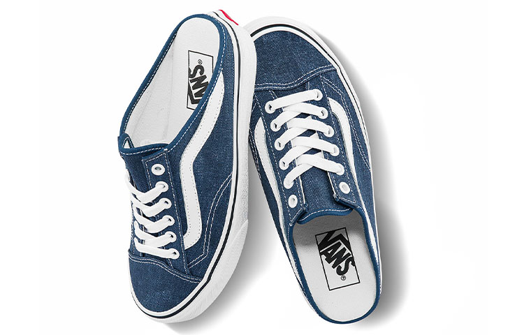 Shop Vans Style 36 Mule 低帮蓝色丹宁休闲滑板鞋 男女通用 VN0A7Q5YDDN