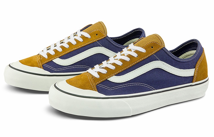 Order Vans Style 36 Kasut Skateboard Unisex Navy Blue Kuning Rendah Warna Kontras VN0A5HYRA0S