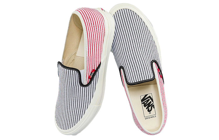 Shop Vans Style 48 LX Zapatos de Skate Moda Casual Unisex Azul Rosa Raya 'Blue Pink' VN0A4UVFAR7