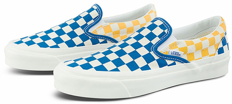 Vans Style 98 低幫 板鞋 男女同款 藍黃棋盤格 Order Vans Style 98 低幫 板鞋 男女同款 藍黃棋盤格