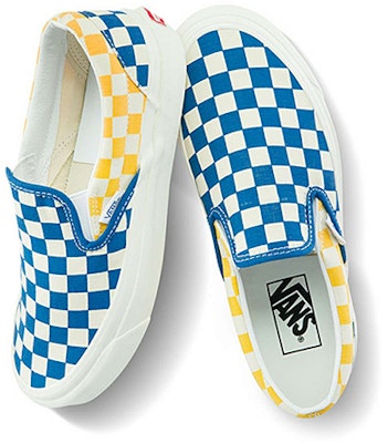 Vans Style 98 低幫 板鞋 男女同款 藍黃棋盤格 Shop Vans Style 98 低幫 板鞋 男女同款 藍黃棋盤格