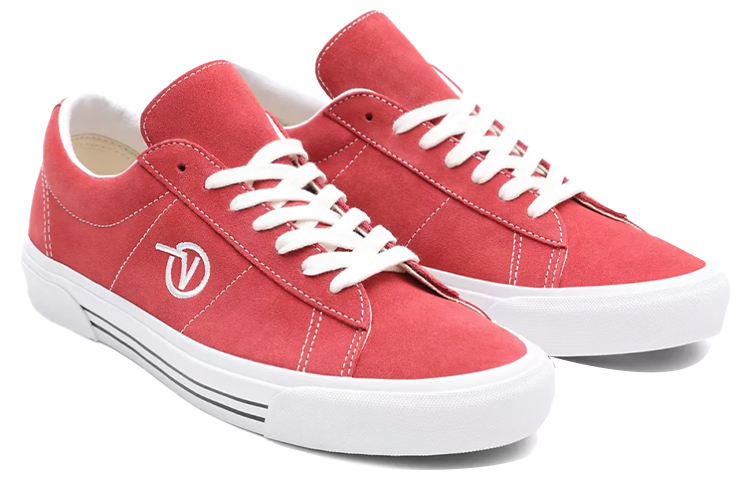 Lookbook Vans SID 麂皮 V logo 復古麂皮 休閒 低筒 板鞋 男女同款 磚橘色