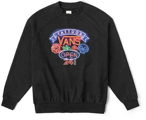 Vans Sweet Cool 圖案圓領長袖黑色衛衣 VN000KCEBLK Order Vans Sweet Cool 圖案圓領長袖黑色衛衣 VN000KCEBLK