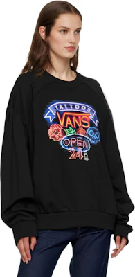 Vans Sweet Cool 圖案圓領長袖黑色衛衣 VN000KCEBLK Shop Vans Sweet Cool 圖案圓領長袖黑色衛衣 VN000KCEBLK