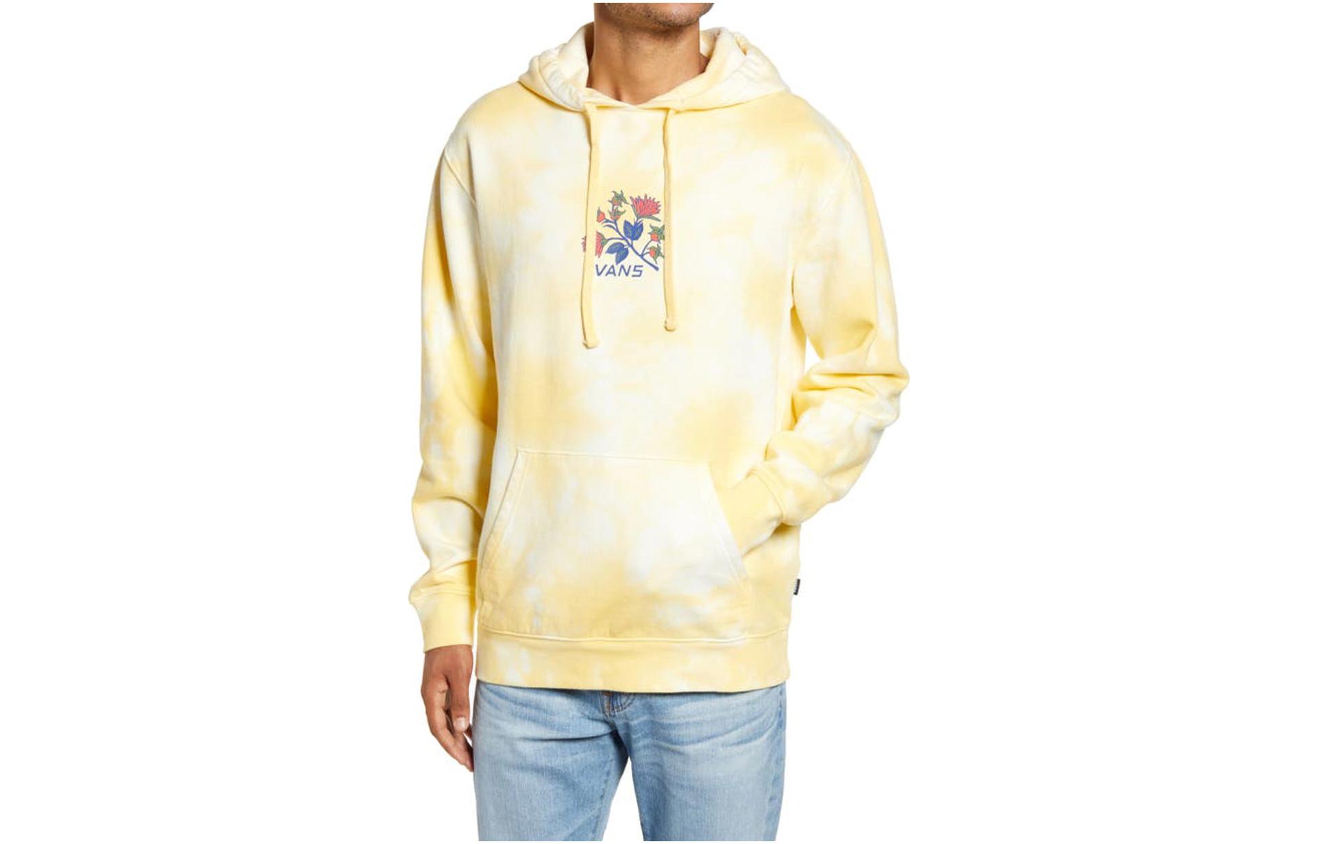 Vans Tie-Dye Print Hoodie Yellow Long Sleeve VN0A5E69ZDB