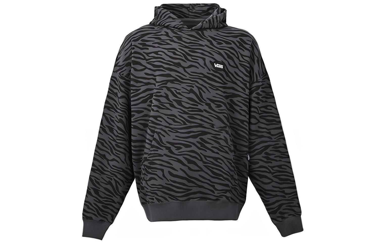 Vans Tiger Print Casual Pullover Hoodie Unisex Dark Gray VN0A7TODYAG