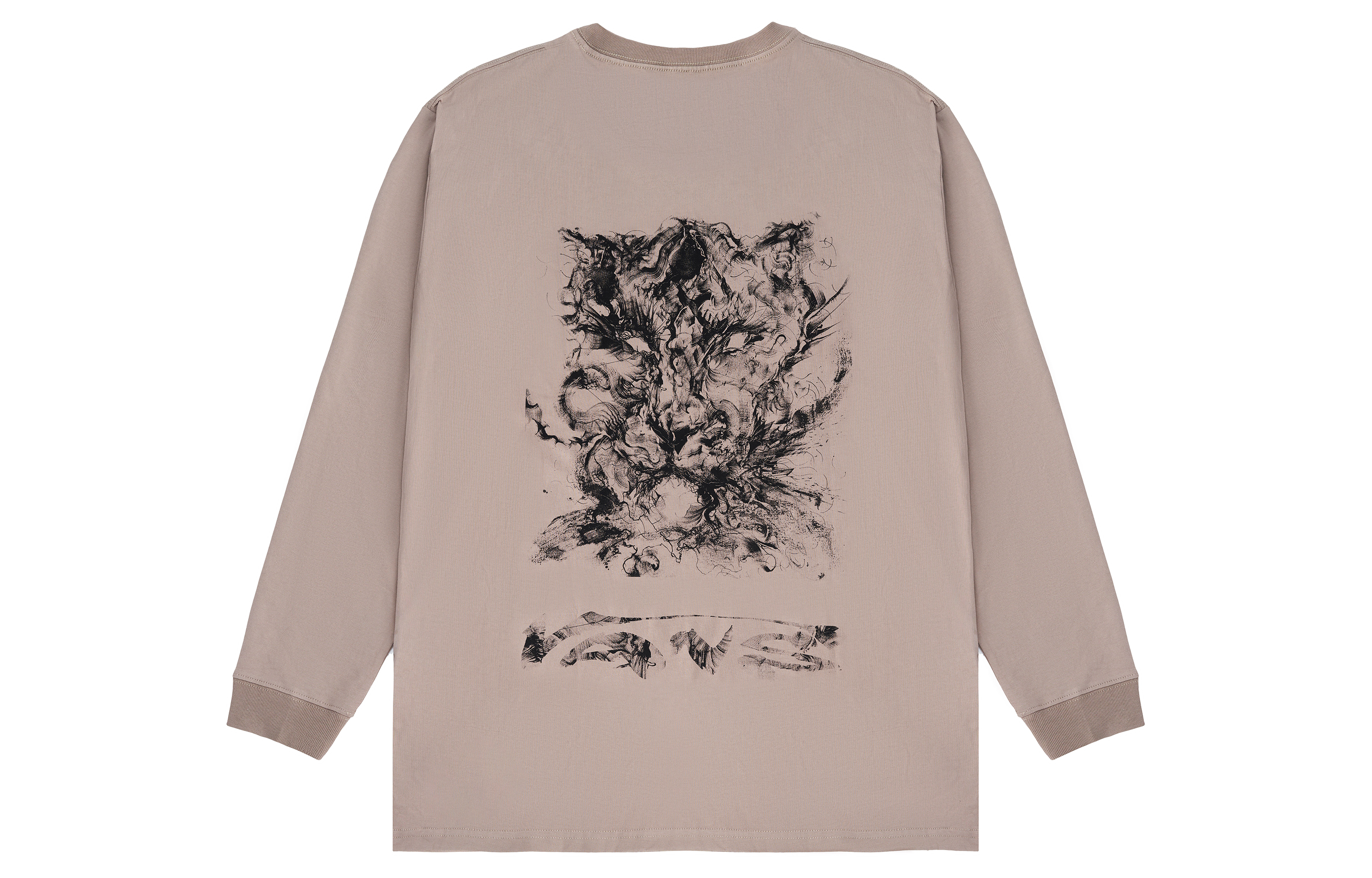 Vans Tiger Zodiac Series Graphic Crewneck Long Sleeve Tee Beige-Unisex VN0A7YI1YEH