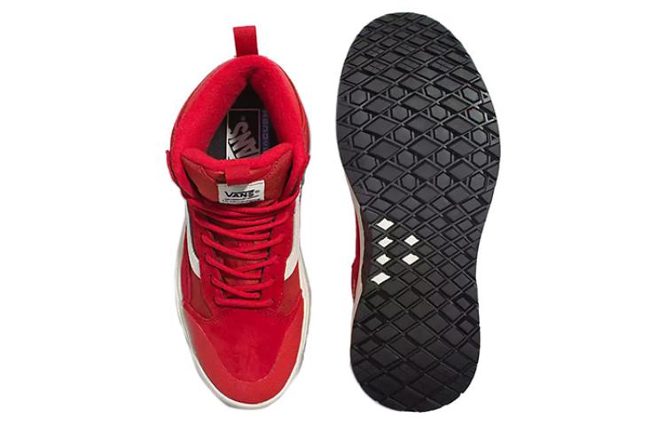 Shop Vans UltraRange 舒適 防滑耐磨 高筒 滑板鞋 男女皆宜 紅色
