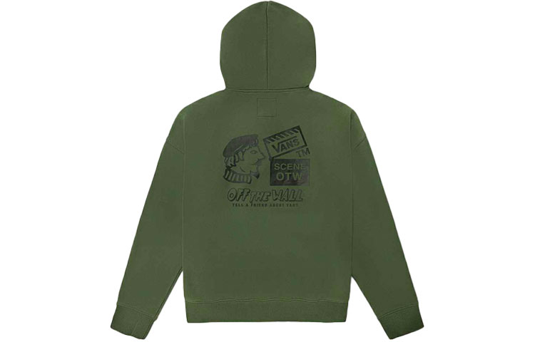 Vans Unfinished Paint Pattern Hoodie Unisex Deep Green VN0A54P5461