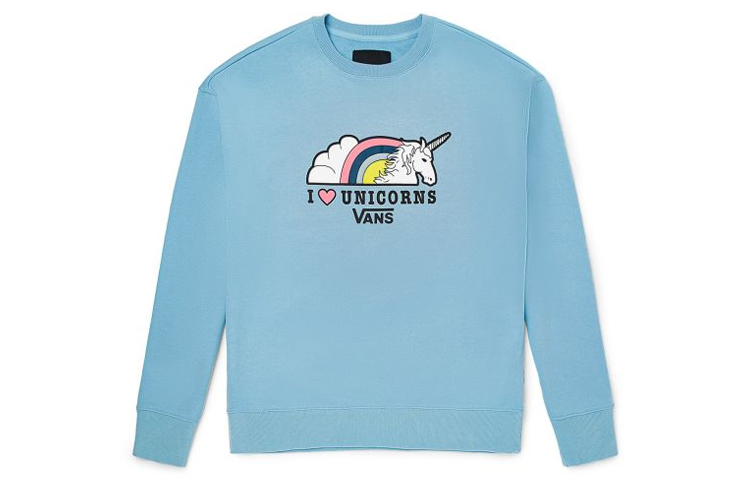 Vans Unicorn Pastel Pullover Sweatshirt Unisex - Haze Blue VN0A5H5SZJ2