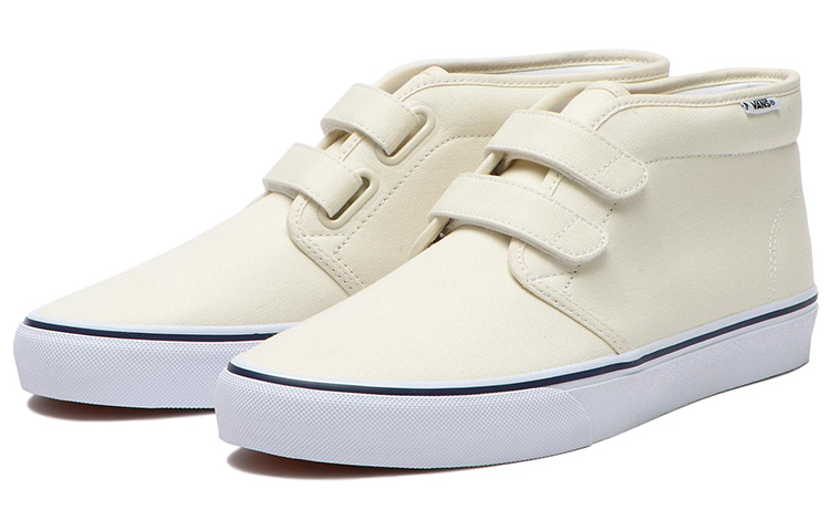Lookbook Vans Unisexe Chukka EZ Baskets Mi-Montantes à Velcro Blanches 6124190002013