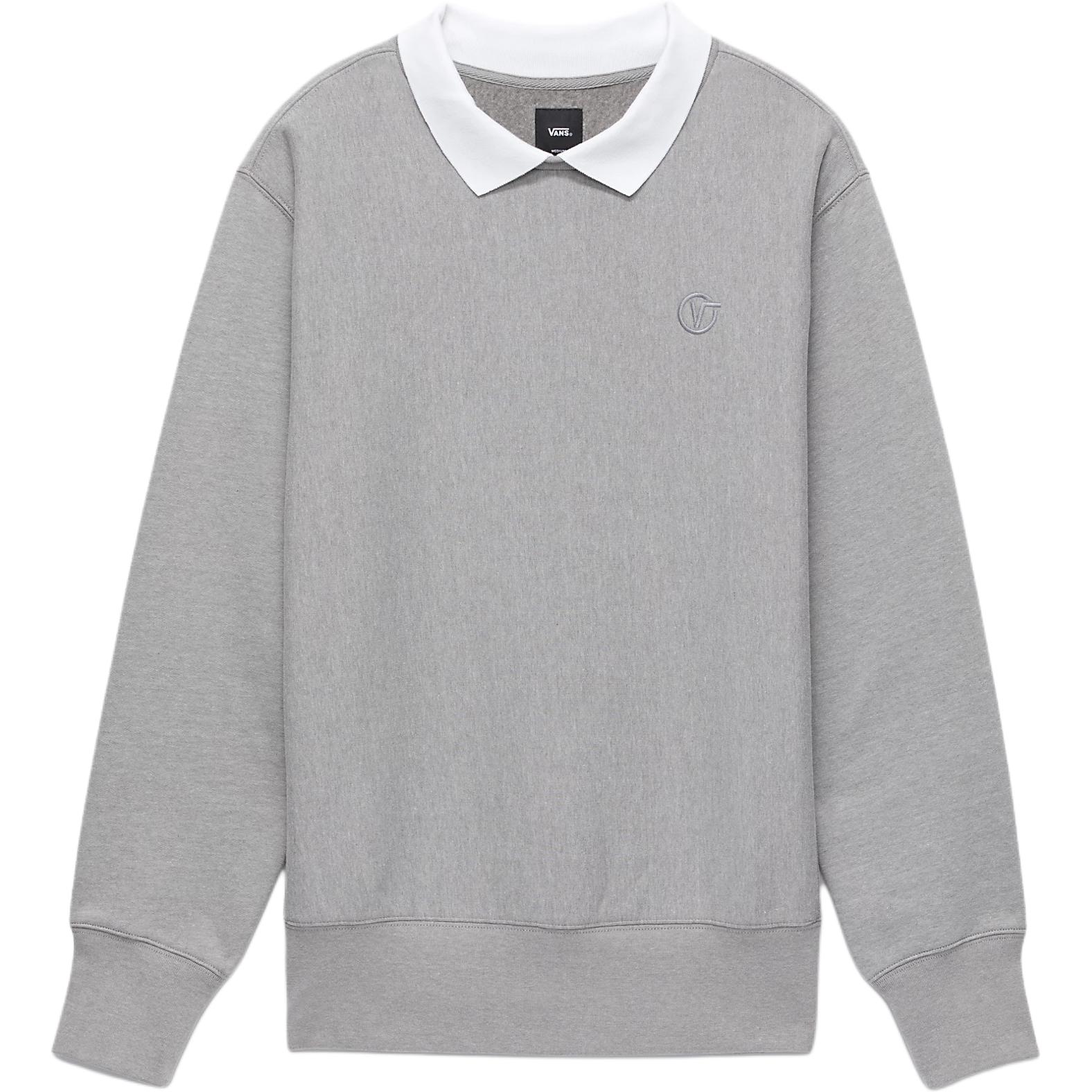 Vans Unisex Comfort Soft Pullover Sweatshirt with Fold Collar - Grey VN000FV102F