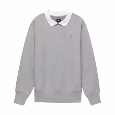 Vans Unisex Comfort Soft Pullover Sweatshirt with Fold Collar - Grey VN000FV102F