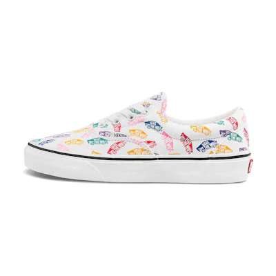 Vans Unisex Era Low-Top Printing Sneakers White Multi-Color