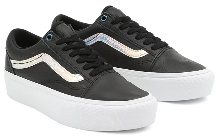 Lookbook Vans Unisex Holo Sidestripe Old Skool Platform Sneakers Black/White VN0A5KRG98E