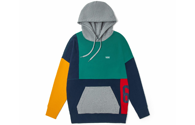 Vans Unisex Logo Patchwork Sweatshirt in Dark Blue VN0A54L2LKZ