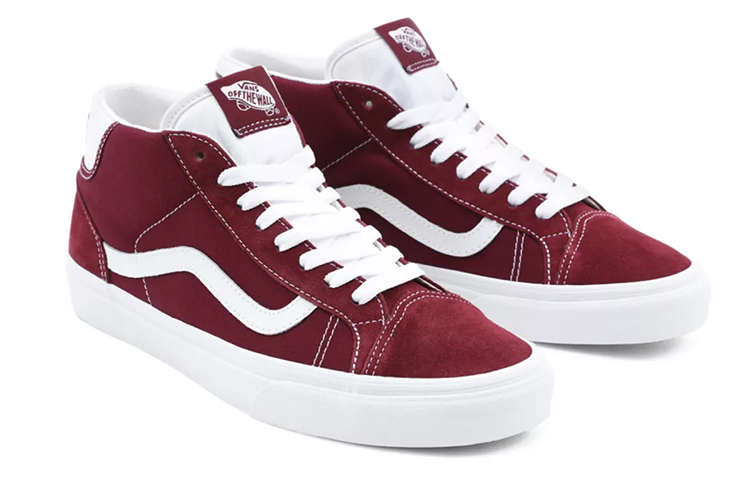 Lookbook Vans Unisex Mid Skool 37 Sneakers Deep-Wine Merah Wain VN0A3TKF5U7