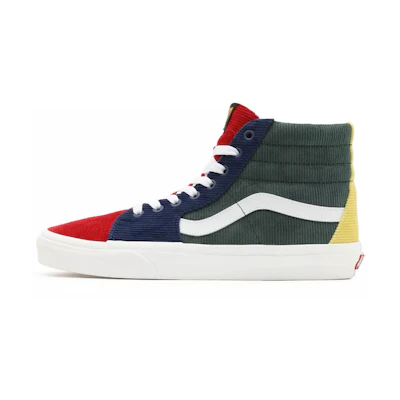 Vans Unisex Mixed Corduroy SK8-HI High-Top Sneakers Green/Blue/Red