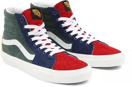 Vans Unisex Mixed Corduroy SK8-HI Kasut Tinggi Hijau/Biru/Merah VN0A5KRH94M Lookbook Vans Unisex Mixed Corduroy SK8-HI Kasut Tinggi Hijau/Biru/Merah VN0A5KRH94M