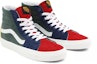 Lookbook Vans Unisex Campuran Corduroy SK8-HI Sneaker Hijau/Biru/Merah VN0A5KRH94M