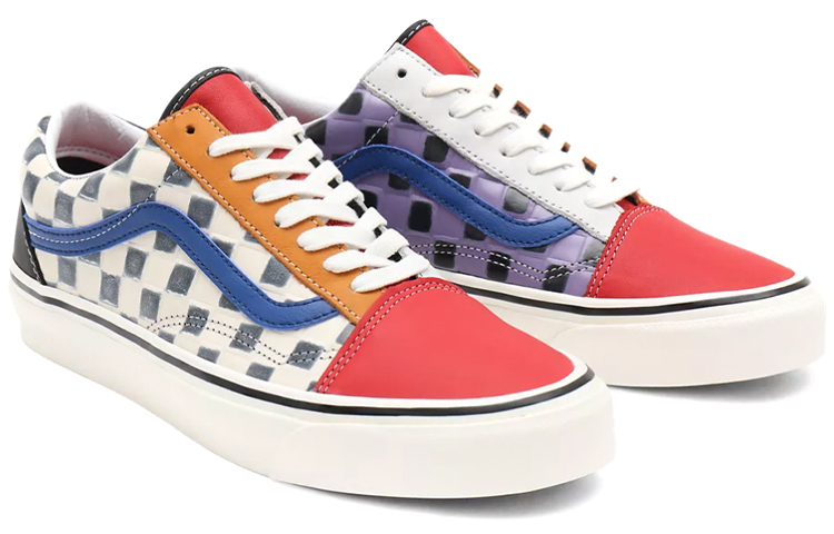 Lookbook Vansオールドスクール36 DX 紫/赤/白 ローカット VN0A54F39XM