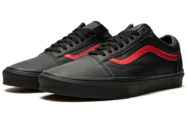 Order Vans Unisex Old Skool Sepatu Sneakers Hitam/Merah VN0A5A092HH