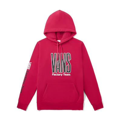 Vans Unisex Red Fleece Hoodie Casual Sportswear Couple Style VN0A3QSAFTZ