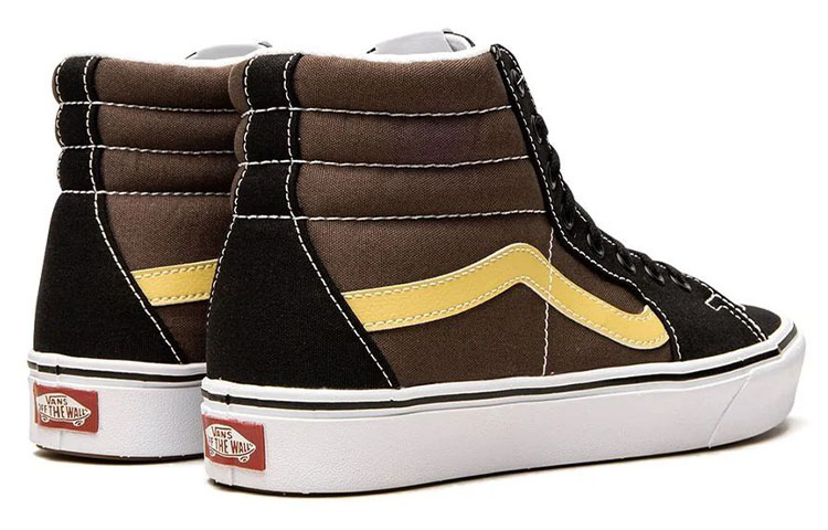 Shop Vans Unisex SK8-HI High-Top Sneakers Black/Brown/Yellow VN0A3WMB8U8