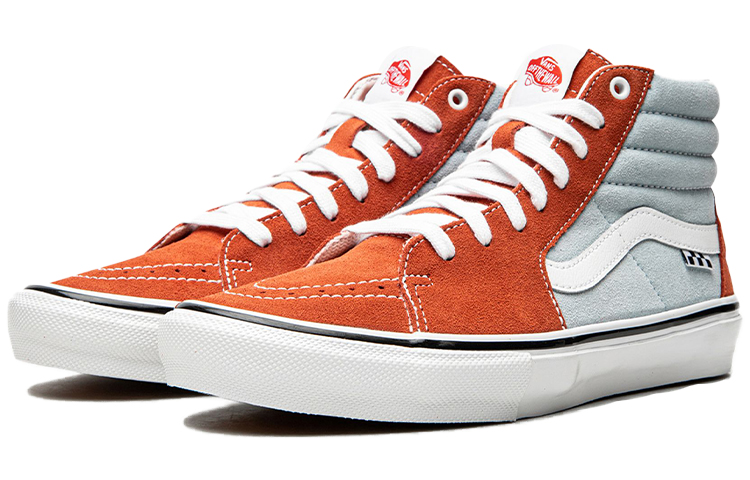 Order Sepatu Sneakers Tinggi Vans Unisex SK8-HI Biru/Oranye VN0A5FCC9CQ