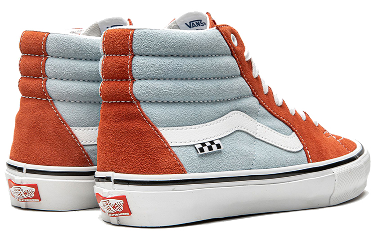 Lookbook Sepatu Sneakers Tinggi Vans Unisex SK8-HI Biru/Oranye VN0A5FCC9CQ