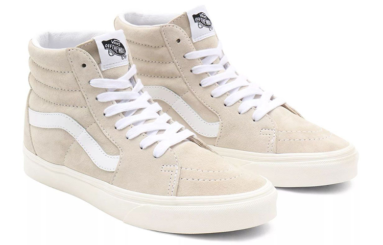 Shop Vans SK8 HI 休閒 高幫 板鞋 男女同款 米白色