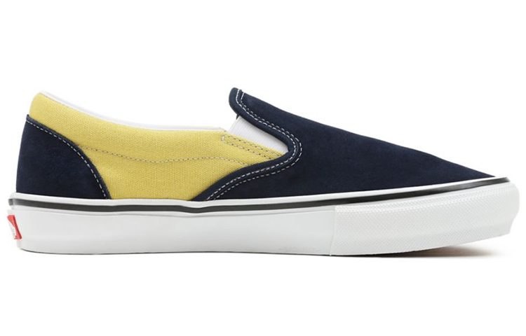 Order 万斯男女通用滑板一脚蹬鞋 蓝/黄 VN0A5FCANGL