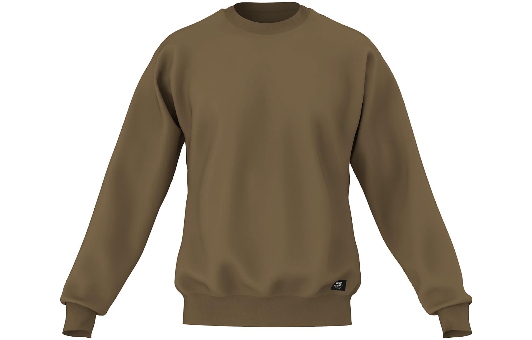 Vans Unisex Solid Color Crewneck Pullover Sweatshirt Brown VN000FZZLKZ