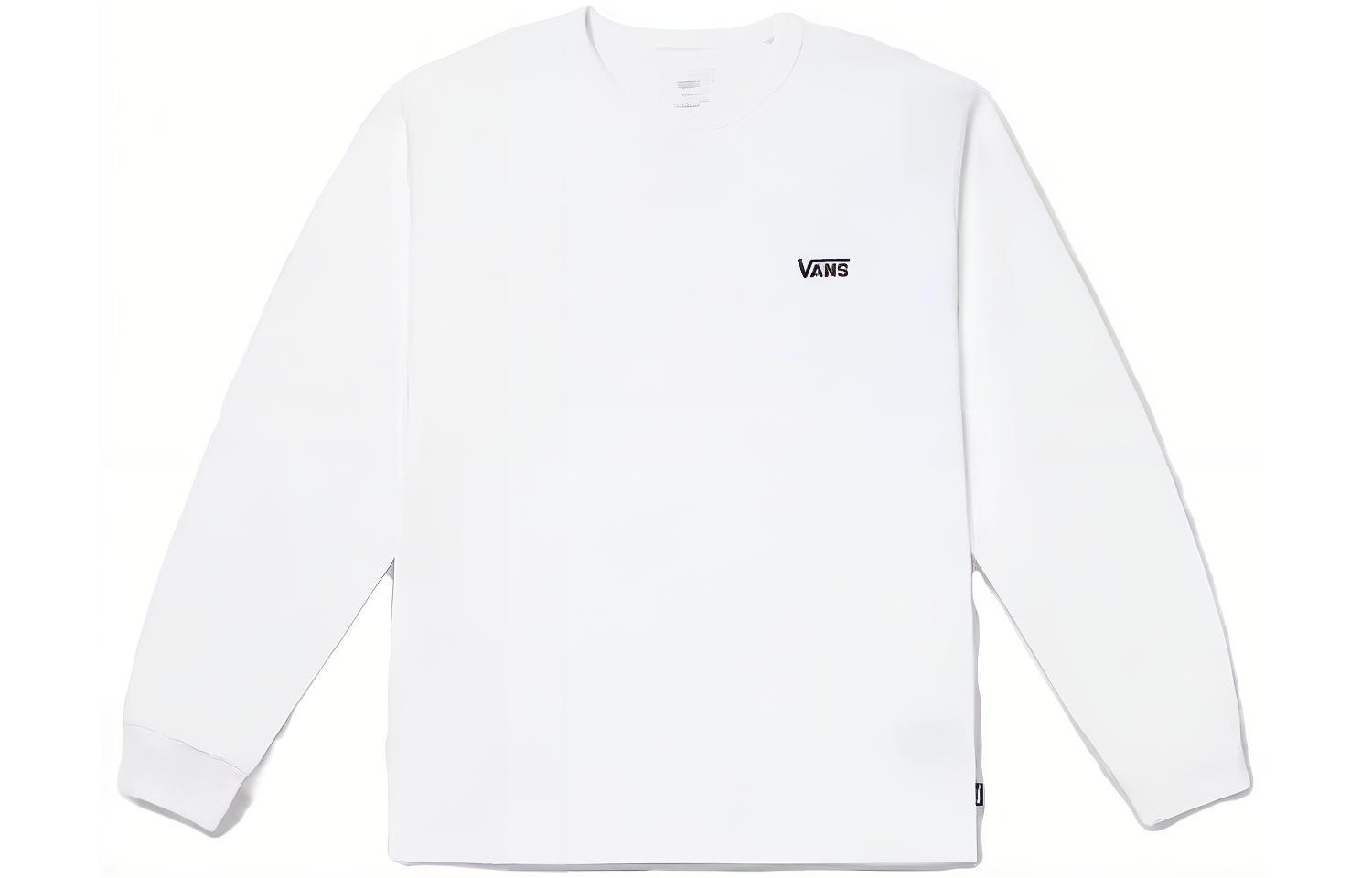 Vans Unisex Solid Color Loose Fit Crewneck Long Sleeve Sweatshirt White VN000FE1WHT
