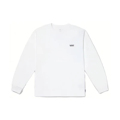 Vans Unisex Solid Color Loose Fit Crewneck Long Sleeve Sweatshirt White VN000FE1WHT