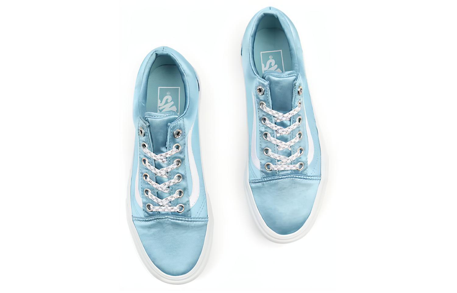 Shop Vans Unisex Sparkle Check Old Skool Platform Sneakers Blue VN0A5KRGA44