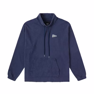 Vans Unisex Stand Collar Solid Color Long Sleeve Sweatshirt Deep Blue VN0000J0MLKZ