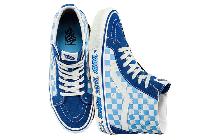 Purchase Vans SK8 HI 38 DX 棋盤格 防滑輕便 高筒 滑板鞋 男女同款 藍白