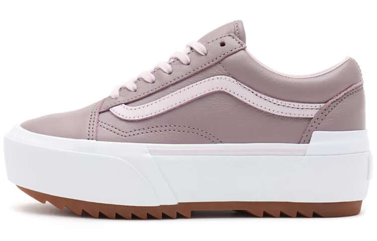 Vans Unisex Tumbled Leather Old Skool Stacked Sneakers Purple 'White' VN0A4U159XY