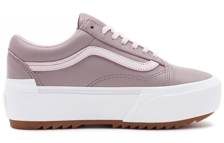 Order バンズ オールドスクール スタック レザー 紫白 (Vans Ōrudosukūru Sutakku Rezā MurasakiShiro) VN0A4U159XY