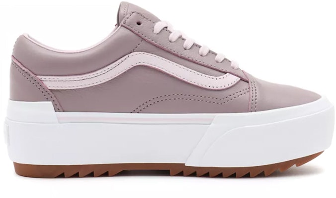Vans Unisex Tumbled Leather Old Skool Stacked Sneakers Purple 'White' VN0A4U159XY Order Vans Unisex Tumbled Leather Old Skool Stacked Sneakers Purple 'White' VN0A4U159XY
