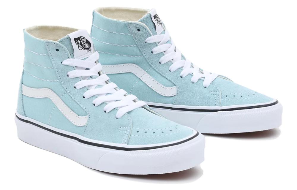 Lookbook Vans SK8 HI 舒適潮流 輕便耐磨防滑 高筒 滑板鞋 男女款 运河藍